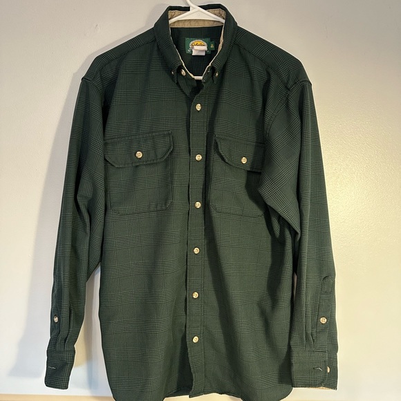 Vintage Cabelas Green Button UP - Picture 4 of 5